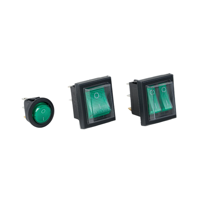 KCD4-A Green Recessed Rocker Switch